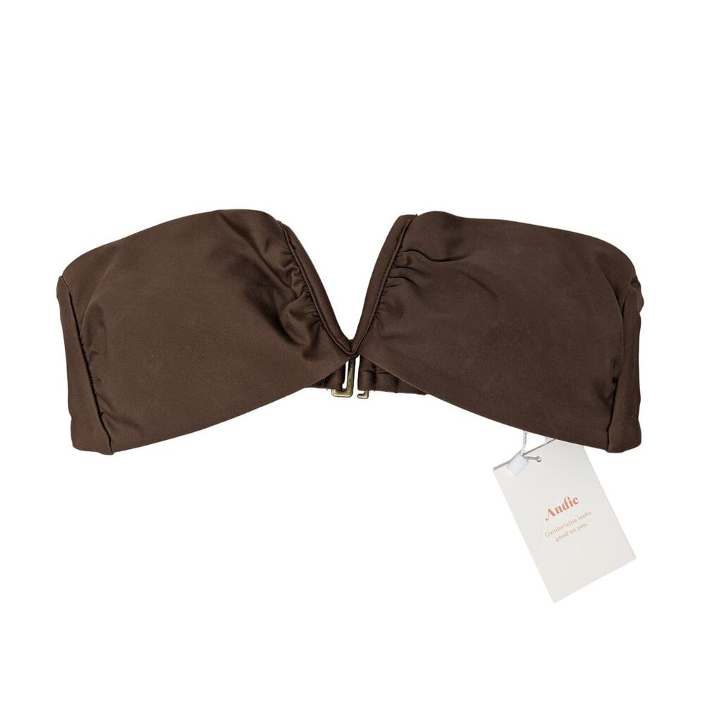 Andie Swim The Scala Strapless Bandeau Bikini Top NWT Espresso‎ Chocolate Brown
